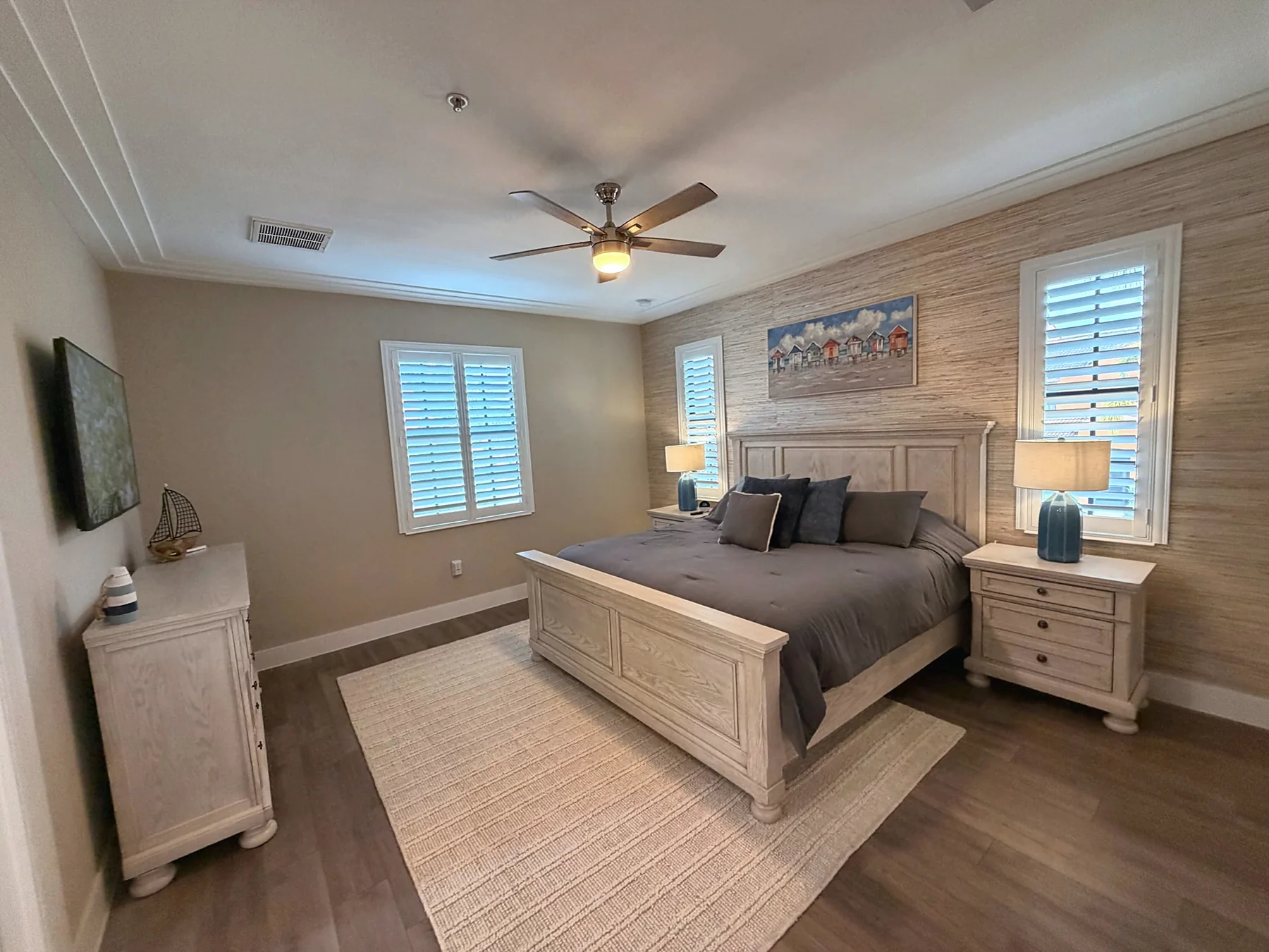 Primary bedroom with king bed